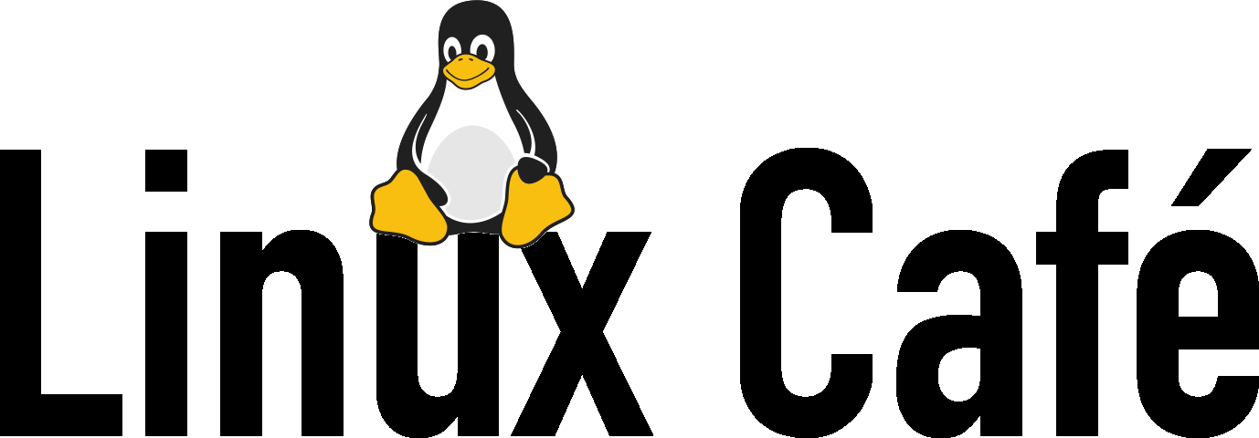 The words 'Linux Café' with the Linux penguin logo sitting above the u in Linux.